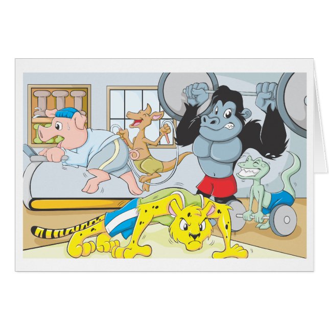 Cartão Fitness center para homens (Frente Horizontal)