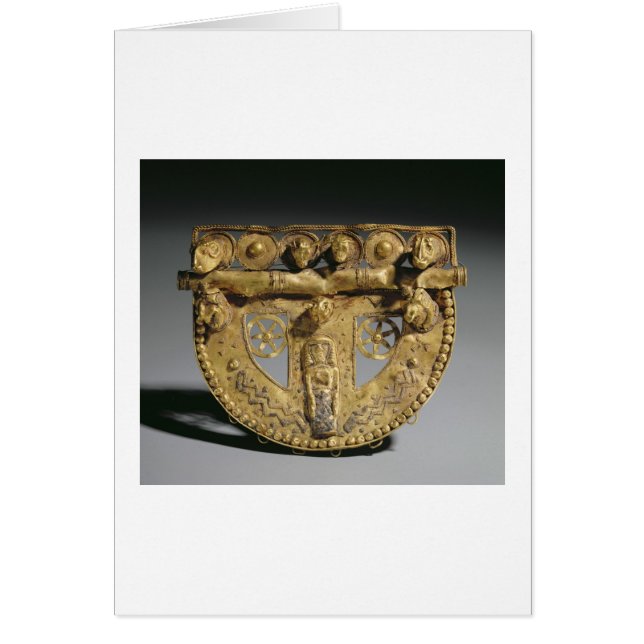 Cartão fivela de cinto com decoração granulada, Orientali (Frente)