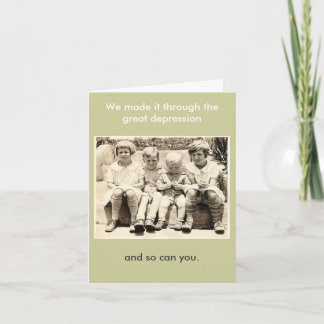 Cartão Fizemo-lo através da depressão do excelente