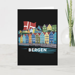 Cartão Fjord Bergen Noruega Fantasia Fiordes da Noruega P