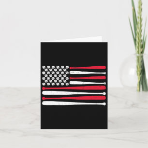 Cartão Flag Baseball Usa Vintage Baseball Fan