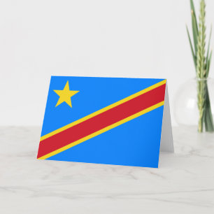 Cartão Flag of the DRC (Democratic Republic of the Congo)