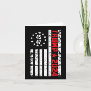 Cartão Flag Trump 2024 - 45 47 Trump Betsy Ross Flag