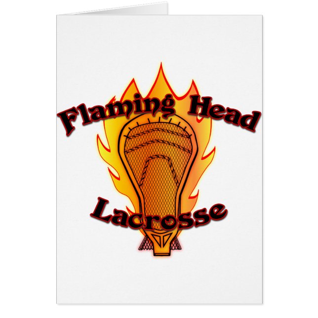 Cartão Flaming Head Lacrosse (Frente)