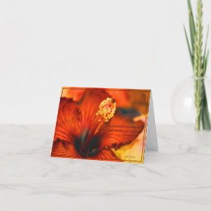 Cartão Flaming Hibiscus~Friendship/Proverbs 18:24
