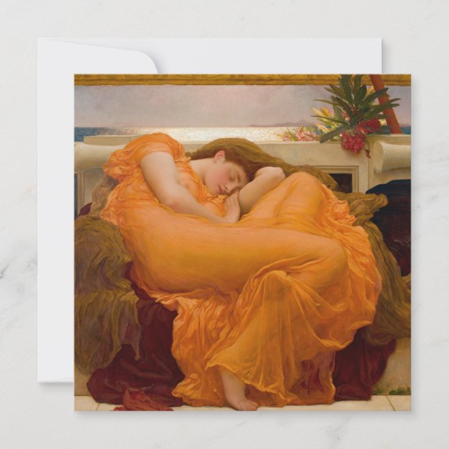 Cartão Flaming June (por Frederic Leighton) (Frente)