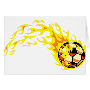 Cartão Flaming' Soccer Ball