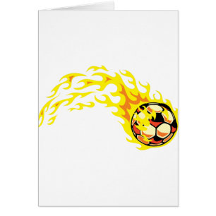 Cartão Flaming' Soccer Ball