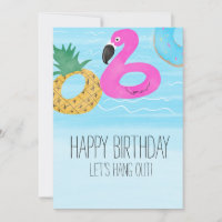 Flamingo Aquarela Amigo Aniversário Piscina Tropic
