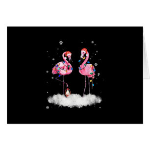 Cartão Flamingo, Árvore de Natal Santa Hat Light