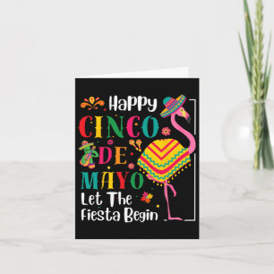 Cartão Flamingo Cinco De Mayo Mexicano Fiesta Para Homens