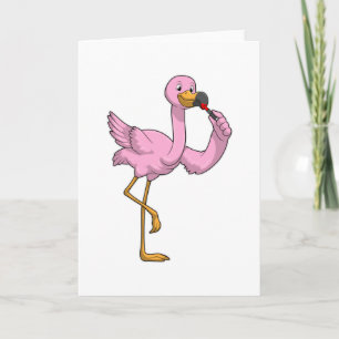 Cartão Flamingo com Lipstick