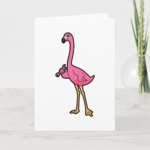 Cartão Flamingo como Mecânico com Chave de Grifo