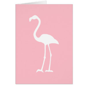 Cartão Flamingo Cor-de-rosa e branco