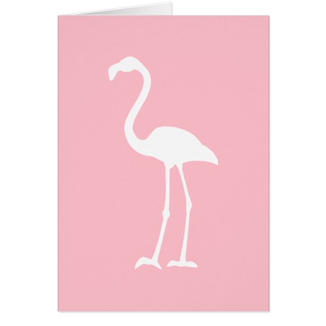 Cartão Flamingo Cor-de-rosa e branco (Frente)