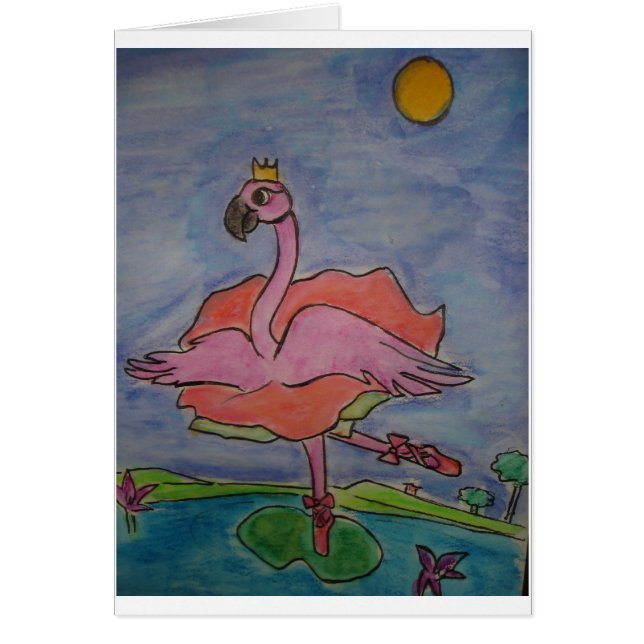 Cartão Flamingo da dança (Frente)