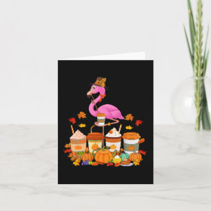 Cartão Flamingo de Ação de Graças Vestindo Cafés de Queda