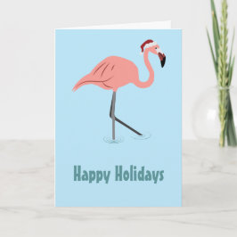 Cartão Flamingo de Natal