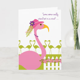 Cartão Flamingo elegante Sassy para a mamã no dia das
