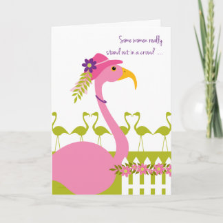 Cartão Flamingo elegante Sassy para a mamã no dia das