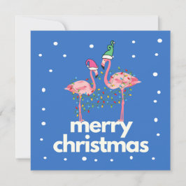 Cartão Flamingo Feliz de Natal