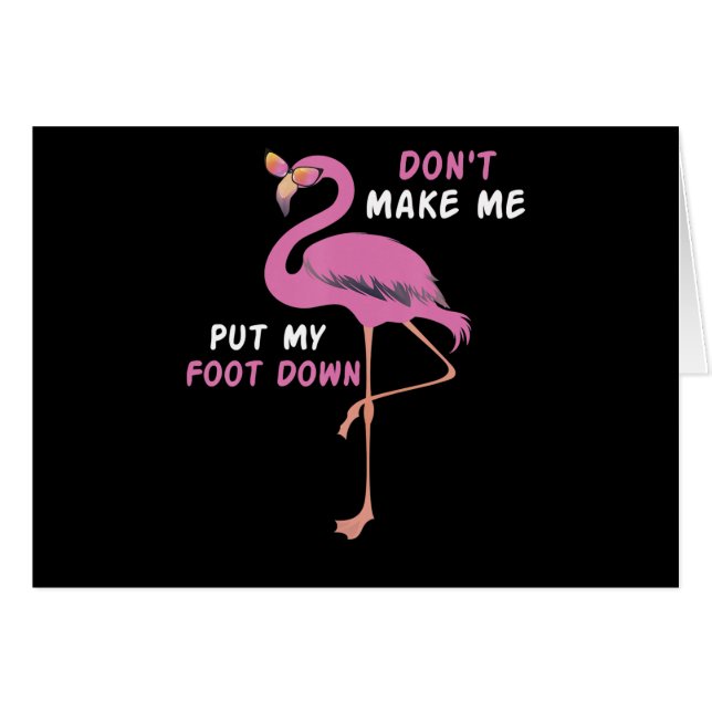 Cartão Flamingo | Flamingo Com Óculos Não Me Faça Colocar (Frente Horizontal)