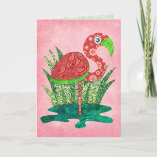 Cartão Flamingo Fofo