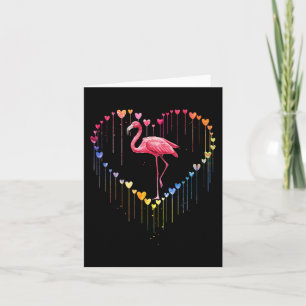 Cartão Flamingo Fofo No Coração Amor Para Diversão Amante