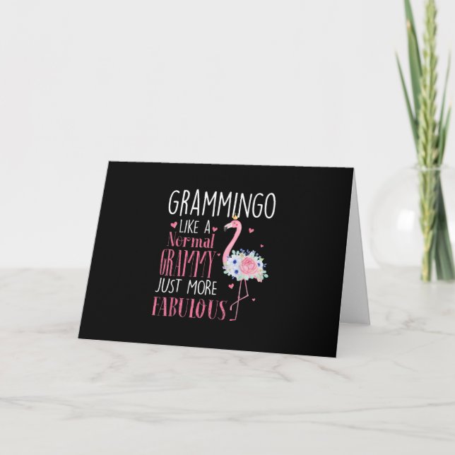Cartão Flamingo Grammingo Como Um Grammy Normal Engraçado (Frente)