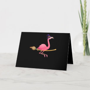 Cartão Flamingo Mulheres Bruxa Flamingo Engraçado Hallo