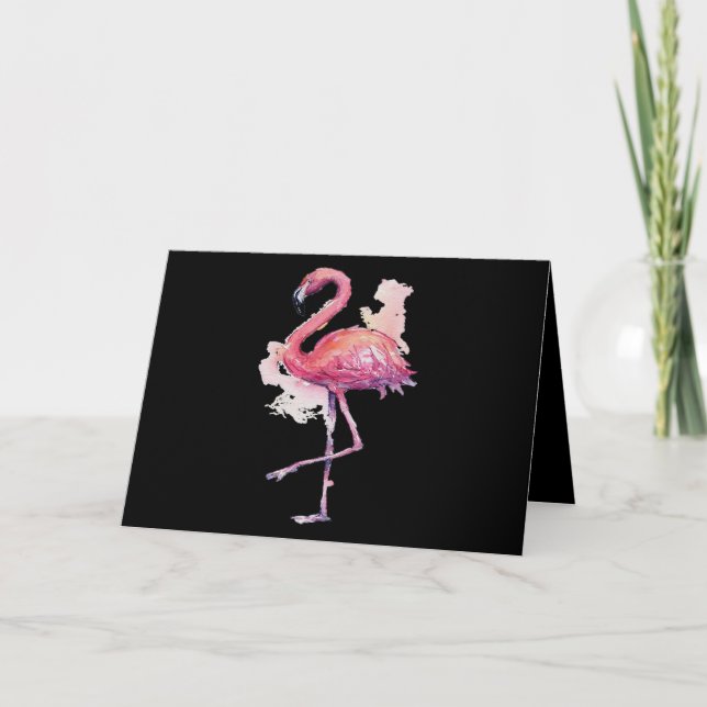 Cartão Flamingo Pink Amante de os animais Flamingo Art (Frente)