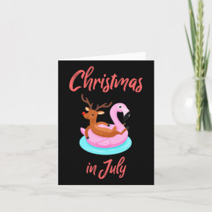 Cartão Flamingo Rena Funny Natal Em Julho X-mas Gi