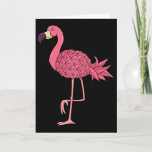 Cartão Flamingo Rosa Abacaxi Havaí Férias Verão Homens