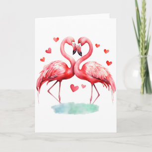 Cartão Flamingo Rosa do Vale Amor Pássaro Fofo Amantes Me