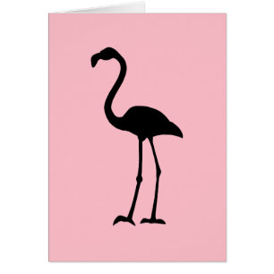 Cartão Flamingo rosa e preto