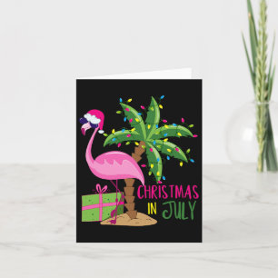 Cartão Flamingo Sungles Xmas Beach Tropical Christmas Em
