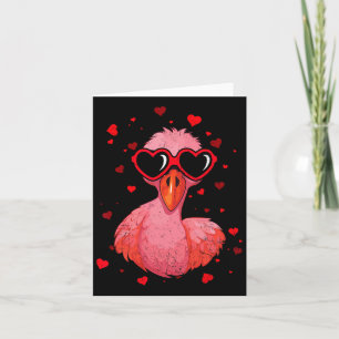 Cartão Flamingo Valentine Óculos de sol Coração Amantes F
