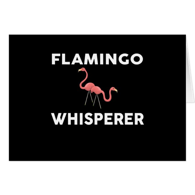 Cartão Flamingo Whisperer Novelty Flamingos (Frente Horizontal)