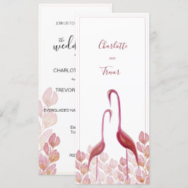 Cartão Flamingos Elegantes em Aquarela, Dourado e Rosa