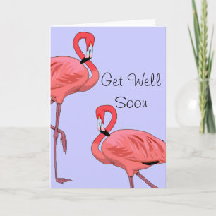 Cartão Flamingos Get Well Soon