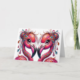Cartão Flamingos Preciosos e Espalhafatosos