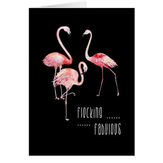 Cartão Flamingos, reunindo o presente engraçado fabuloso