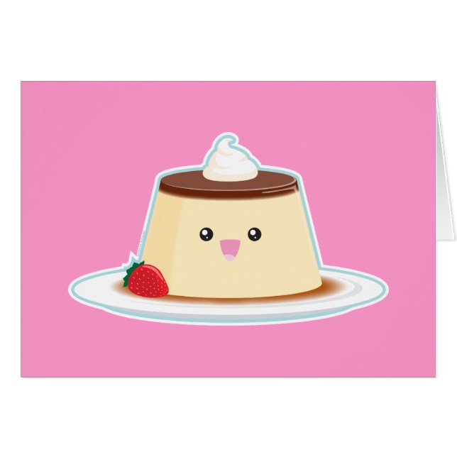 Cartão Flan feliz (Frente Horizontal)