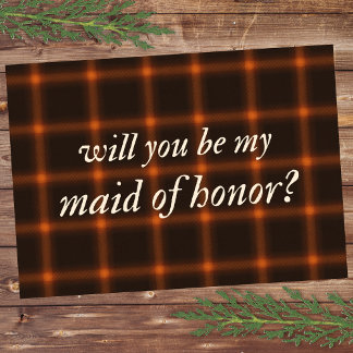 Cartão Flanela Laranja Castanho Câmbio Mais Madrinha de c