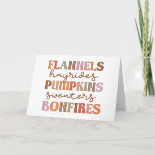 Cartão Flannels Pumpkins Bonfire