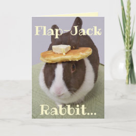 Cartão Flapjack Coelho Bunny Panqueca Chapéu Humorístico