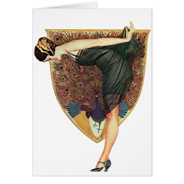 Cartão Flapper com emblema Peacock (Frente)