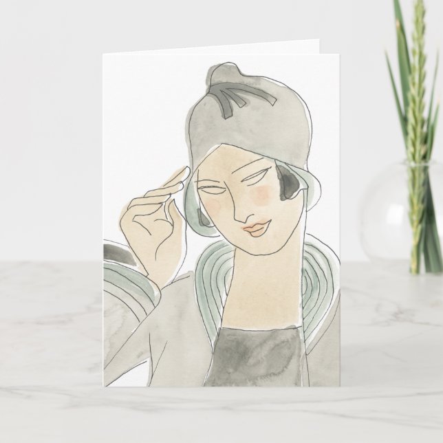 Cartão Flapper Fashion Sketch (Frente)