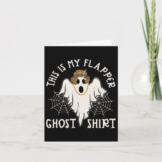 Cartão Flapper Ghost 1920 Vintage Halloween Party Roarin (Frente)