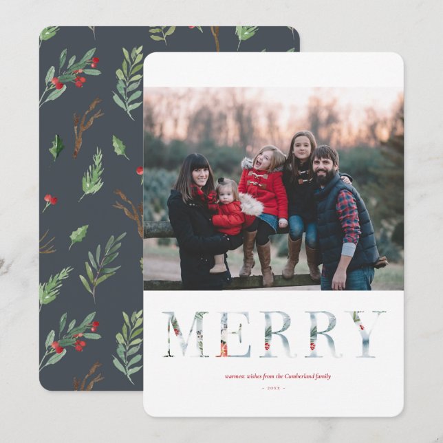 Cartão Flat de Feriado Wintry Wonderland (Frente/Verso)